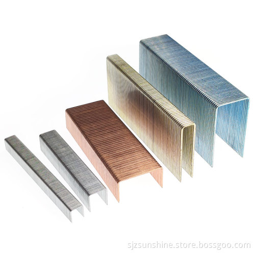 21-22 Gauge Fine Galvanized Wire Staples: 8006, 8008, 8010, 8012, 8014 for Industrial and Furniture Applications
